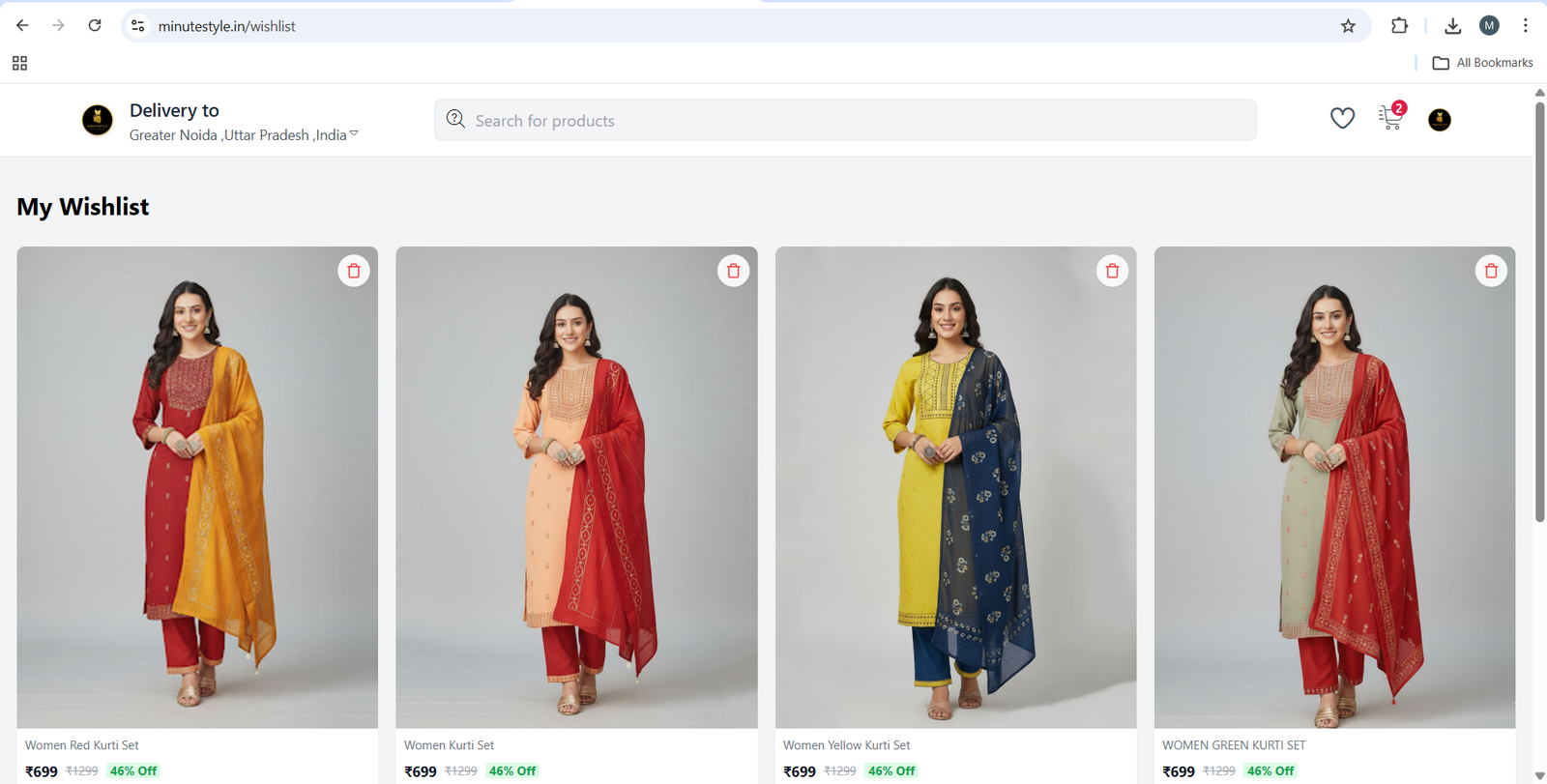 Minutestyle Ecommerce screenshot